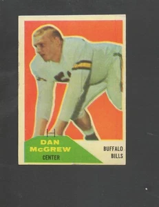 1960 Fleer Football Card #3 Dan McGrew-Buffalo Bills Ex Mint Card - Picture 1 of 1