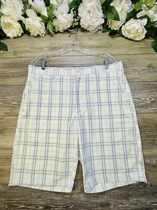 Ben Hogan Shorts Size 34 Mens Relaxed White Check Moisture Wicking Performance - Picture 1 of 10