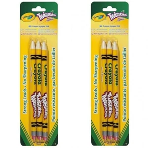 CRAYOLA 2 PACKS OF 3 TWISTABLES NO.2 HB PENCILS NEW CARDED - Picture 1 of 1