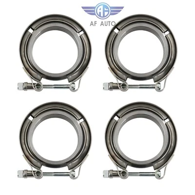 Kit de brida y abrazadera de banda en V de 4 X 2,5" para tubos de escape turbo de acero inoxidable Foto 1 de 4