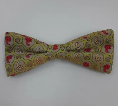 Retro Vintage Clip-On BOWTIE Verde Groovy Patrón Resistente al Óxido ORMONT N.Y.C. Foto 1 de 4