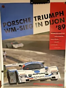 AWESOME Original Factory AG Porsche Poster Triumph WM- Sieg in Dijon 89 - Picture 1 of 5