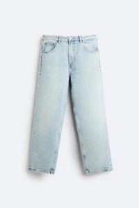 ZARA MAN NEW Faded Distressed Washed Baggy Jeans Size 31 Light Blue 5585/401 - Picture 1 of 4