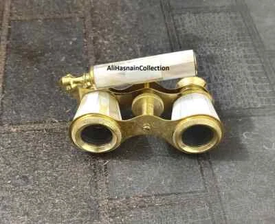 Antique Brass Opera Glasses Mother of Pearl and Handle Brass Fittings Vintage Sc - Image 1 of 4