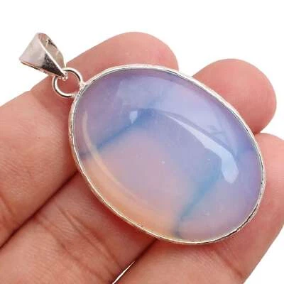 Opalit Edelstein Versilbert Handmade Anhänger Schmuck Geschenk 4cm P-13827 - Bild 1 von 3
