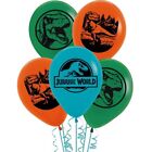 Jurassic World Party Balloons Latex 5Pk 30Cm Suit Helium Jurassic Party Supplies