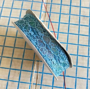 Roll 1.25" 1950s Blue Lace Crafting Ribbon Approx 20 YD - Picture 1 of 6