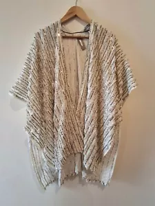 Sussan, glamour boho kimono, shagy cotton/gold squins, resort/beach, new/tags - Picture 1 of 8