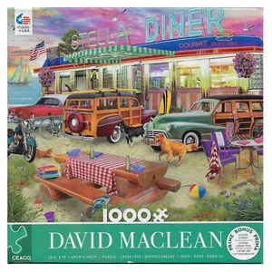 CEACO - David Maclean; Stella's Diner 1000p Jigsaw Puzzle 26.6" x 19" w/Poster - Picture 1 of 1