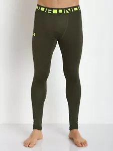 Under Armour Evo Coldgear Compression Leggings Rifle Green Men's XL BNWT - Picture 1 of 4