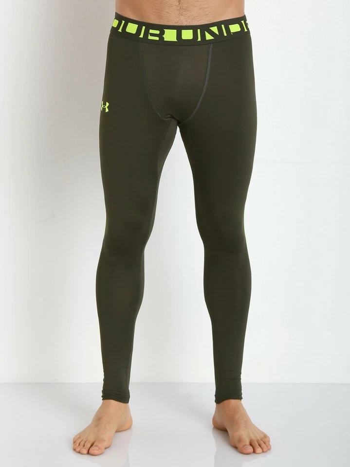 Under Armour Evo Coldgear Compression Leggings Rifle Green Men's XL BNWT - Image 1 of 4