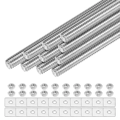 10-Set Fully Threaded Rod, M4x50mm Right Hand Thread Bar Studs with Nuts Foto 1 de 4
