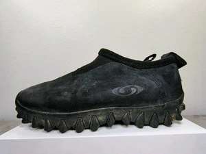 Salomon Contagrip CX Clogs Mens 10.5 Black Mule Slip On Suede Snow Shoes Vintage - Picture 1 of 19