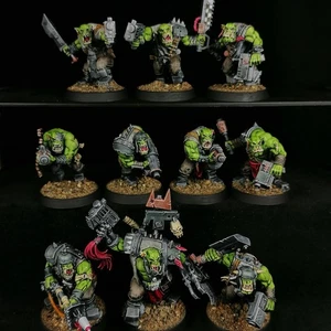 Pro-painted, Warhammer 40k, Squad Of 10 Ork Boyz, Power Klaw, Rokkit Launcher - Picture 1 of 17