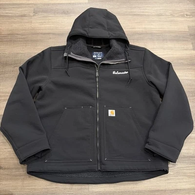 Chaqueta Carhartt Super Dux con Capucha Rain Defender Cremallera Completa Negra J5001 Forrada Para Hombres L Foto 1 de 4