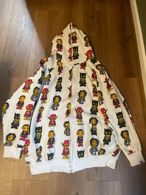 RARO Blanco M BAPE × DC Comics Cremallera Completa Sudadera con Capucha Unisex 2006/2007? DC Comics Foto 1 de 4