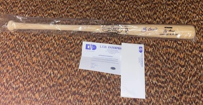 Bate de béisbol Yogi Berra NY Yankees autografiado firmado Louisville Slugger Foto 1 de 4