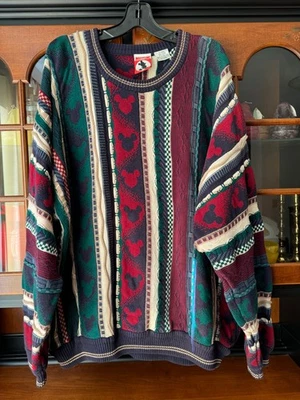 Vintage 90s Disney Mickey Mouse Inc. Sweater Mens XXL Coogi Style Immaculate - Image 1 of 4