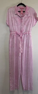 Simply Southern Pink Denim Tie Dyed Jumpsuit Damen Größe M Coast Resort Cruise - Bild 1 von 11