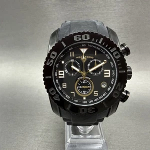 Swiss Legend Commander Chronograph Uhr Herren 46mm Black Dial Black Date New Batt - Bild 1 von 11