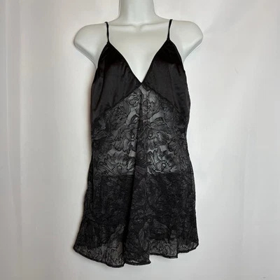 Auden Black Lace Cami Slip Lingerie Dress Size L Vamp Goth Sexy Coquette Romance - Image 1 of 4