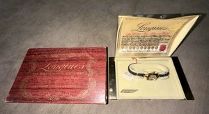 Art Deco 14K Case Longines Ladies Watch Wristwatch Complete Box Case Manual - Picture 1 of 6