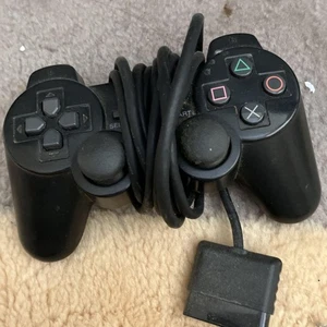 PS2 Wired Controller Black with Analog Stick Used - Picture 1 of 3
