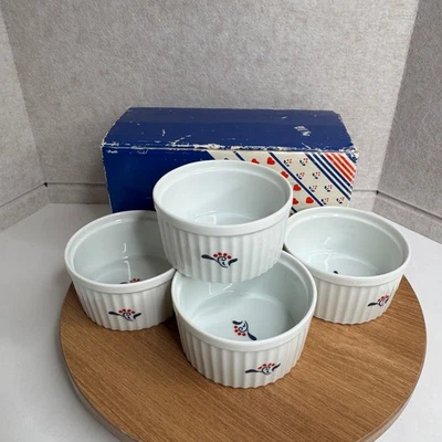 Copco Country Porcelain Ramekins Set of 4 Vintage 1982 Japan #951 - Image 1 of 4