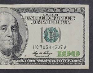 2006 $100.00 DOLLAR BILL WITH A FANCY RADAR SERIAL # HC 70544507 A !! - Picture 1 of 3