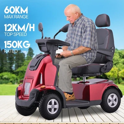 Electric Mobility Scooter 60KM Range 12km/h Electric Motorised Triple XL Size AU - image 1 of 4