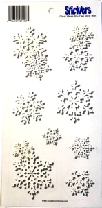 Snowflakes Winter Snow Christmas Clear Stickers 4.25" x 8.75" - Picture 1 of 1