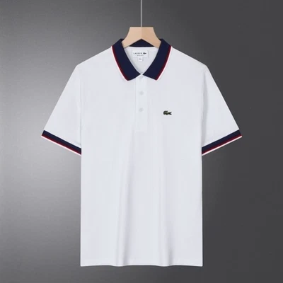 LACOSTE MEN'S POLO SHIRT REGULAR FIT COTTON MESH SHORT SLEEVE - Image 1 of 4