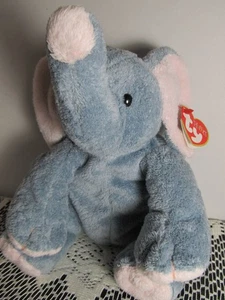 Ty Pluffies Winks Elefante Grigio Peluche Tylux 8" 2002 PROPRIETARIO ADULTO - Foto 1 di 9