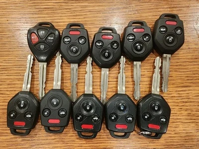 Lot Of 10 Subaru Head Keys Keyless Entry OEM Used LOCKSMITH ASSORTED - Image 1 of 4
