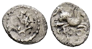 EMPORION (Ampurias, Gerona). Hemitrietartemorion (Ar. 0,15g/7mm). 450-400 a.C. - Imagen 1 de 1