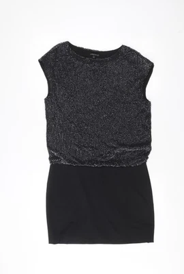 Vestido vaina Theory para mujer negro con cuentas sin mangas talla 8 Foto 1 de 4