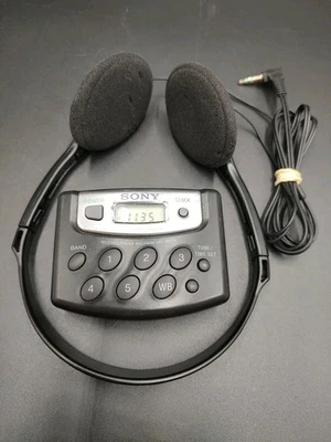 Radio meteorológica Sony Walkman AM/FM SRF-M37W con auriculares + clip para cinturón probado funciona Foto 1 de 4