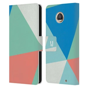 HEAD CASE DESIGNS PRISMATIC TRIANGLES LEATHER BOOK CASE FOR MOTOROLA PHONES - Picture 1 of 13