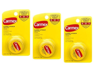 Bálsamo labial medicado Carmex, sabor clásico, 0,25 oz, paquete de 3 Foto 1 de 4