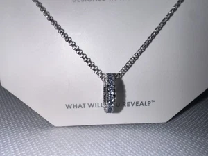 Bomb Party Circle Of Love RBP4785 Retro Necklace Aquamarine CZ On Rhodium  - Picture 1 of 5