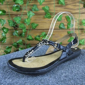 Correa en T trenzada negra sintética B.O.C para mujer talla 7 mediana ligeramente usada 2025 - Imagen 1 de 6