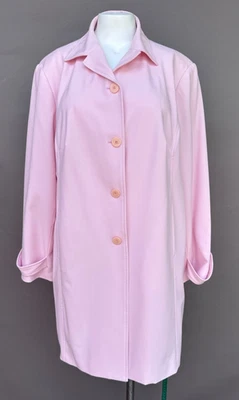 Chaqueta gabardina rosa Emma James para mujer 18W más bolsillos elásticos forrados con botones Foto 1 de 4