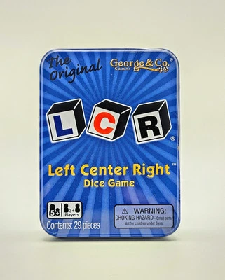 The Original LCR Left Center Right Dice Game Blue Tin George & Company SEALED - Image 1 of 3