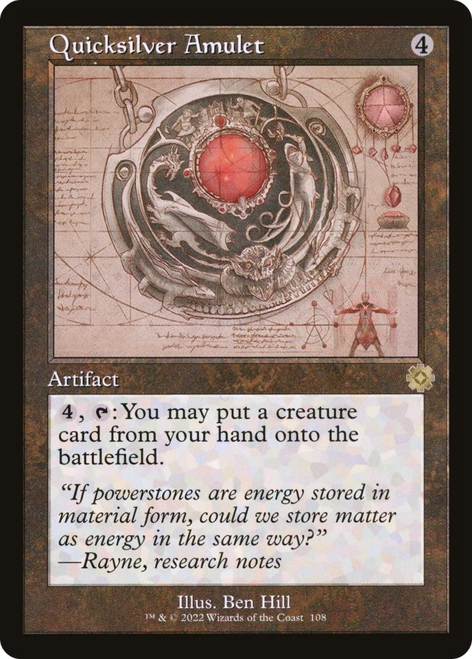Quicksilver Amulet (REGULAR) x1 - MTG The Brothers' War Retro Artifacts BRR #108 - Image 1 of 1