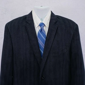JF Ferrar Corduroy Suede Black Cotton 2 Button Blazer 44L - Picture 1 of 11