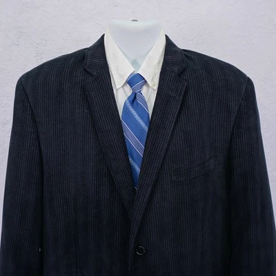 JF Ferrar Corduroy Suede Black Cotton 2 Button Blazer 44L - Image 1 of 4