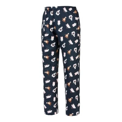 Pantalone Cuoco Coulisse Puppies Blu Cotone con Elastico - Egochef - Pizzaiolo - Immagine 1 di 2