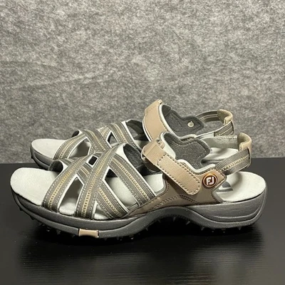 Sandalias de golf FootJoy para mujer 6M gris tostado con tiras suaves puntas zapatos cómodos 48446 Foto 1 de 4