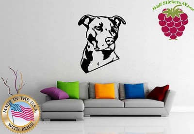 Настенные наклейки виниловая наклейка животное американский питбультерьер собака em384 - Изображение 1 из 2