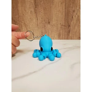 Octopus Flexible 3D Printed Keychain | Includes Metal Keyring - Picture 1 of 6